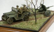 GAZ-67 tractor &amp;amp; 45 mm gun with crew 1:35