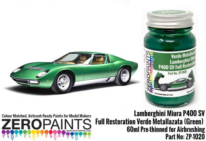 Boxart Lamborghini Miura P400 SV Full Restoration Verde Metallazata  Zero Paints