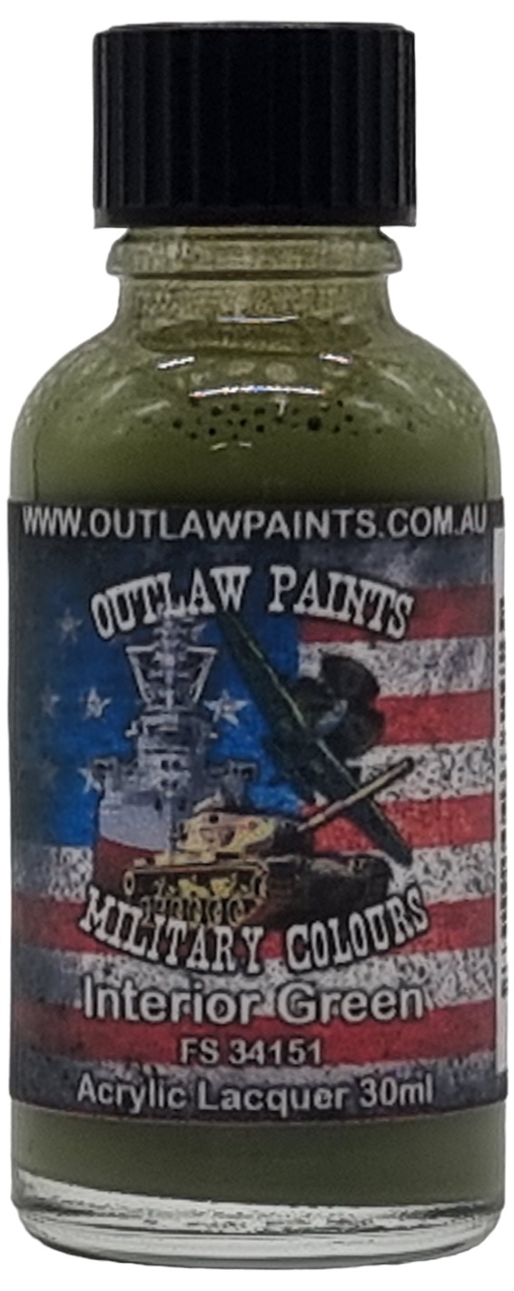 Boxart US Military Colour - Interior Green FS34151 OP003MIL Outlaw Paints