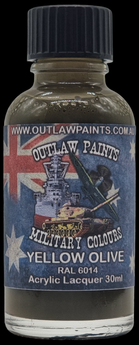 Boxart Australian Military Colour - Yellow Olive RAL 6014 OP128MIL Outlaw Paints