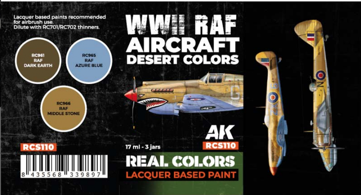 Boxart WWII RAF AIRCRAFT DESERT COLORS RCS110  AK Real Colors