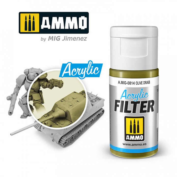 Boxart ACRYLIC FILTER Olive Drab  Ammo by Mig Jimenez