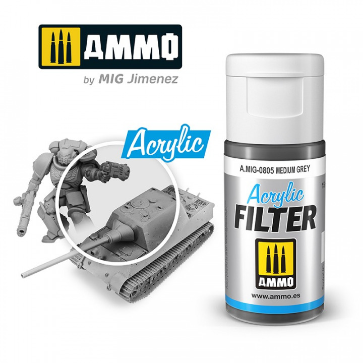 Boxart ACRYLIC FILTER Medium Grey  Ammo by Mig Jimenez